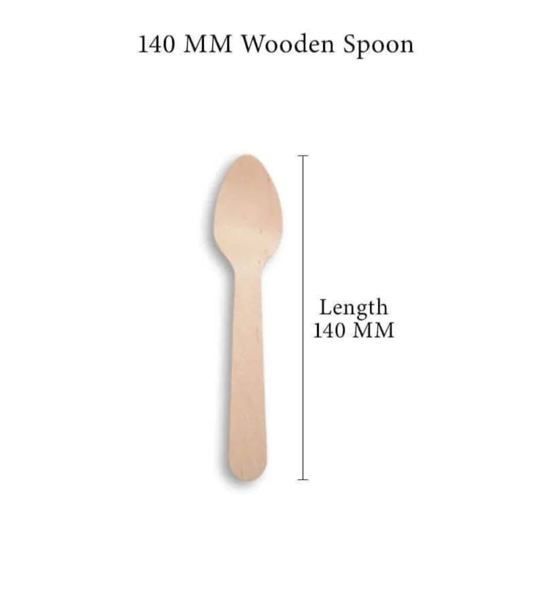 140 MM Wooden Spoon (Disposable) – Eco Friendly | 100 Pieces Pack